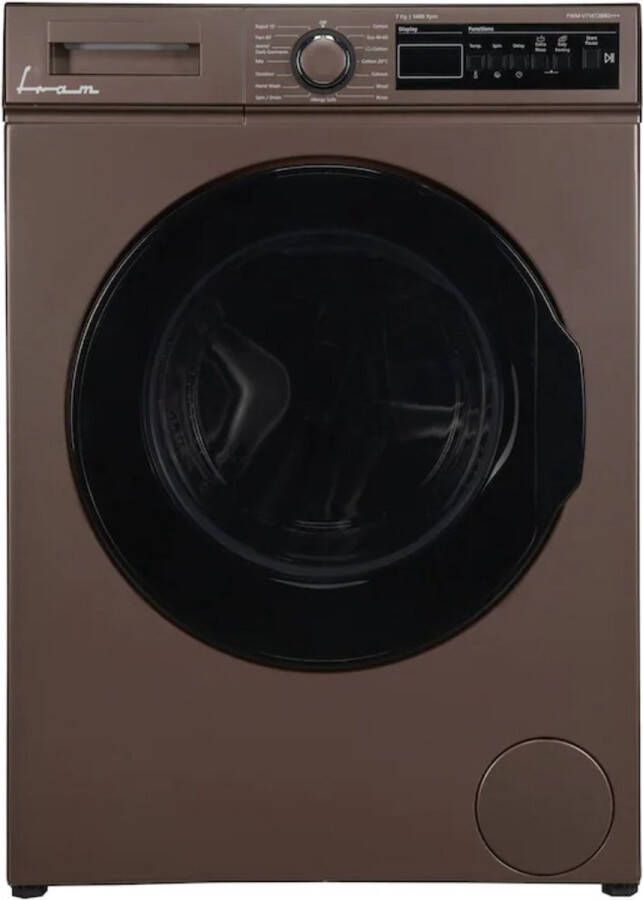 Fram FWM-V714T2BRD+++ Wasmachine 7 KG Retro Design 15 Wasprogramma's LED Display Anti-kreukfunctie Uitgestelde Start 1400 RPM 5 Jaar Garantie Bruin