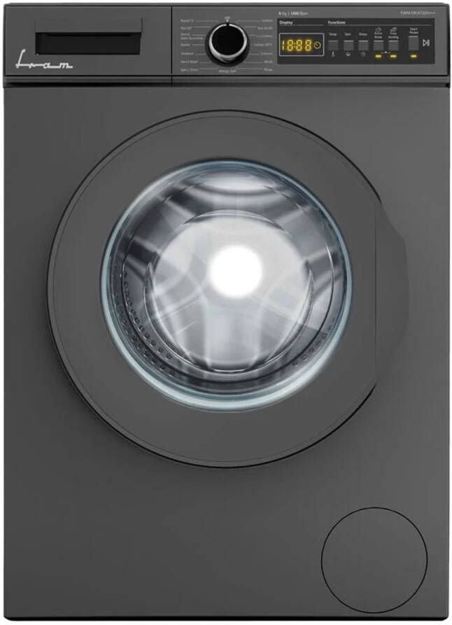 Fram FWM-V814T2SD+++ Wasmachine – 8 kg – 15 Wasprogramma s – LED Display – 1400 RPM – Allergieprogramma – Anti Kreuk – Kinderslot – 5 Jaar Garantie – Grijs