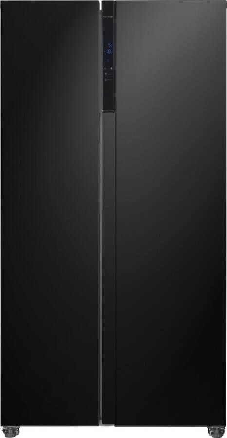 Frilec BONNSBS-630-040CB Amerikaanse koelkast Energiezuinig C No Frost 5 Jaar Garantie 2 Deuren 532 Liter Super Vries Digitaal Display Zwart