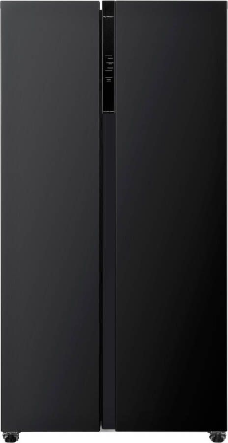 Frilec BONNSBS-680-040CB Amerikaanse koelkast C label 5 Jaar Garantie Supervriezen Digitaal Display Fresh Zone 595 Liter Zwart