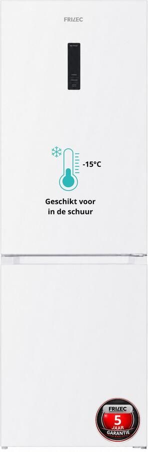 Frilec BONN380-NFD-040CW Koelvriescombinatie C label Geschikt voor in de schuur 39dB 5 Jaar Garantie Wit koelvriescombinatie vrijstaand koelvriescombinatie no frost - Foto 2