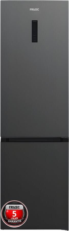 Frilec BONN388-NFD-040ADG Koelvriescombinatie Zuinig A-Label 201 cm Hoog Display Fast Freeze Multiflow 5 Jaar Garantie 377L No Frost Dark Grey