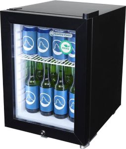 Gastro-Cool KW25 Mini koelkast met glazen deur 23 Liter Zwart Zwart Wit 247201