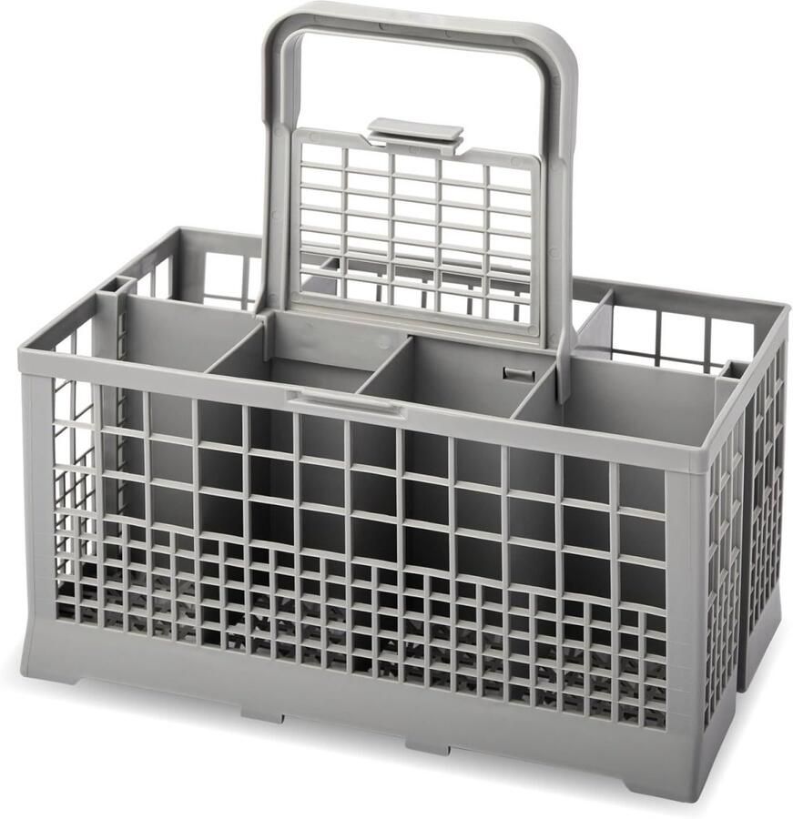 GelldG Bestekmand voor vaatwasser – Geschikt voor de meeste standaard vaatwassers – Voorzien van een afneembare handgreep en een scharnierend deksel van gaas – 24 x 14 x 24 cm – Grijs