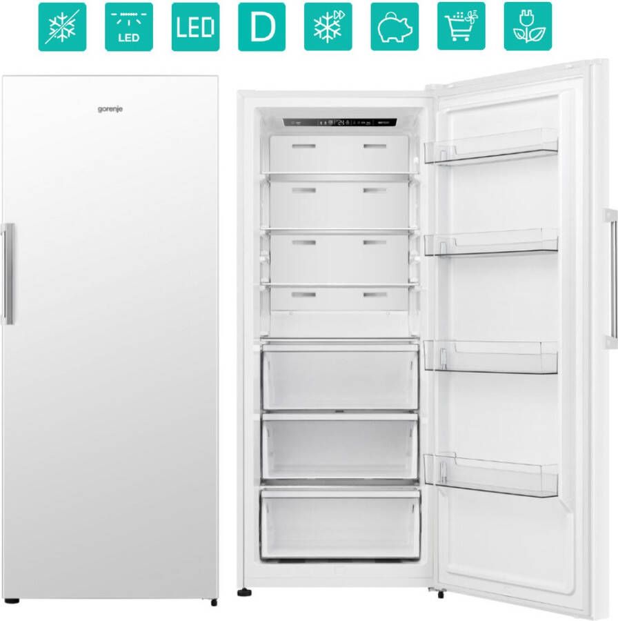 Gorenje FNC717 DAW 5 Vrieskast 172 cm hoog 70CM breed...No Frost.LET OP! deze is ook als koeler in te stellen vriezen tot -24 graden koelen tot+8 graden