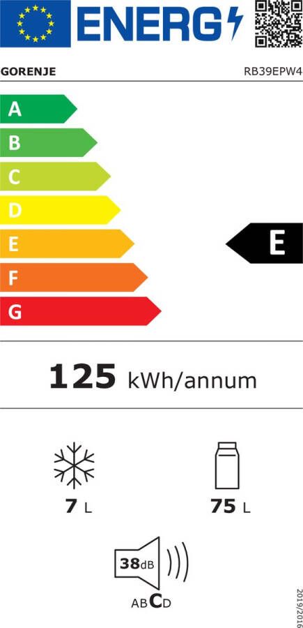 Gorenje RB39EPW4 combi-koelkast Vrijstaand 95 l F Wit
