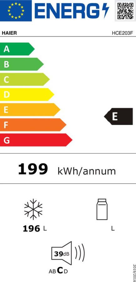 Haier HCE200E Vriezer Vrijstaand 196 liter 39 dB Wit - Foto 2