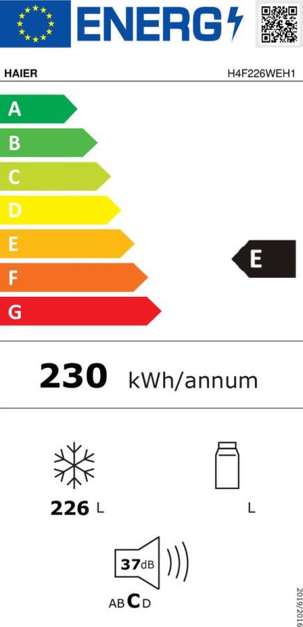 Haier H4F226WEH1 Vrijstaande Diepvriezer 226L Geschikt voor schuur (tot -15°C ) Total No Frost Geconnecteerd Energieklasse E 2-in-1: Koel-vriescombinatie 10 Jaar Garantie op onderdelen - Foto 3