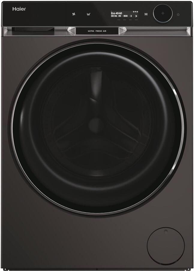 Haier HW100-BD14397PGU1 – De stilste wasmachine op de markt – 10 kg – Energieklasse A – Stoomfunctie – Automatische dosering – Direct Motion-motor – Antibacteriële behandeling (ABT) – 16 programma s – Antraciet – 10 jaar garantie op onderdelen