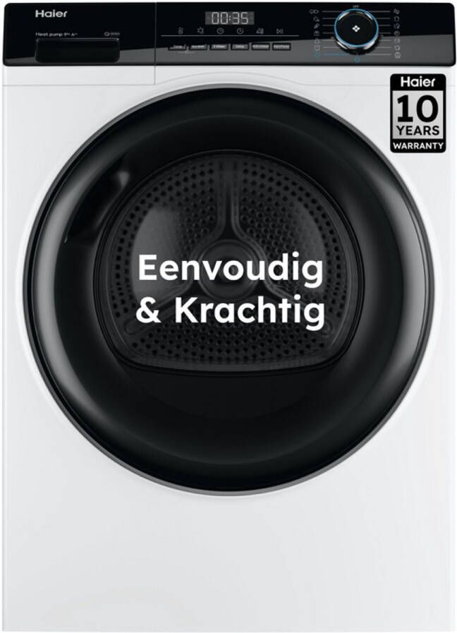 Haier HD90-A2939-S Wasdroger 9kg A++ (NEL E) Stilste op de markt (65 dB) Geconnecteerd 15 programma s 10 jaar garantie op onderdelen