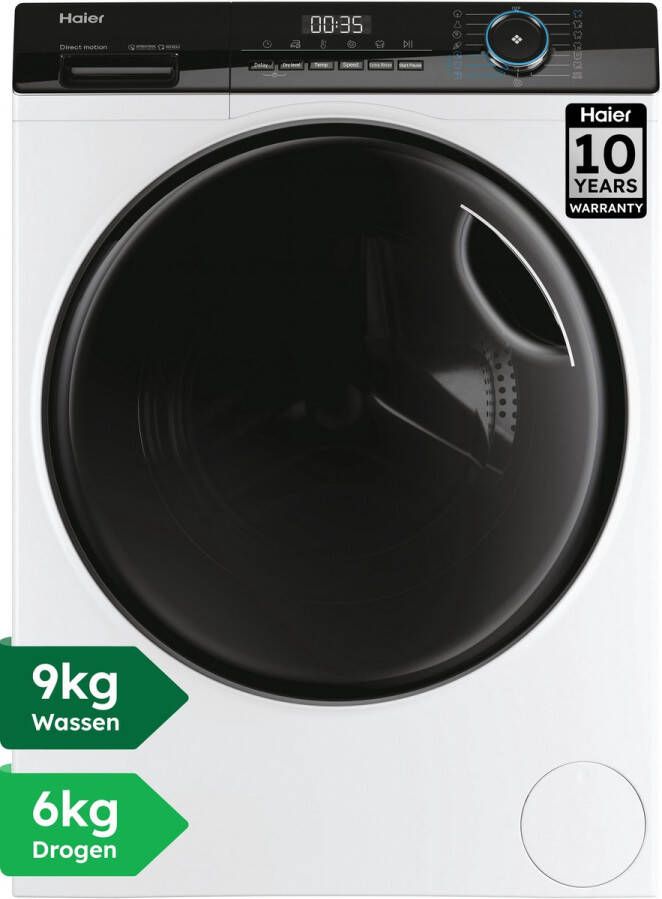 Haier HWD90-B14939-S Was-droogcombinatie 9+6kg A D Extra stil (72 dB) Zuinig 15 programma s 10 jaar garantie op onderdelen