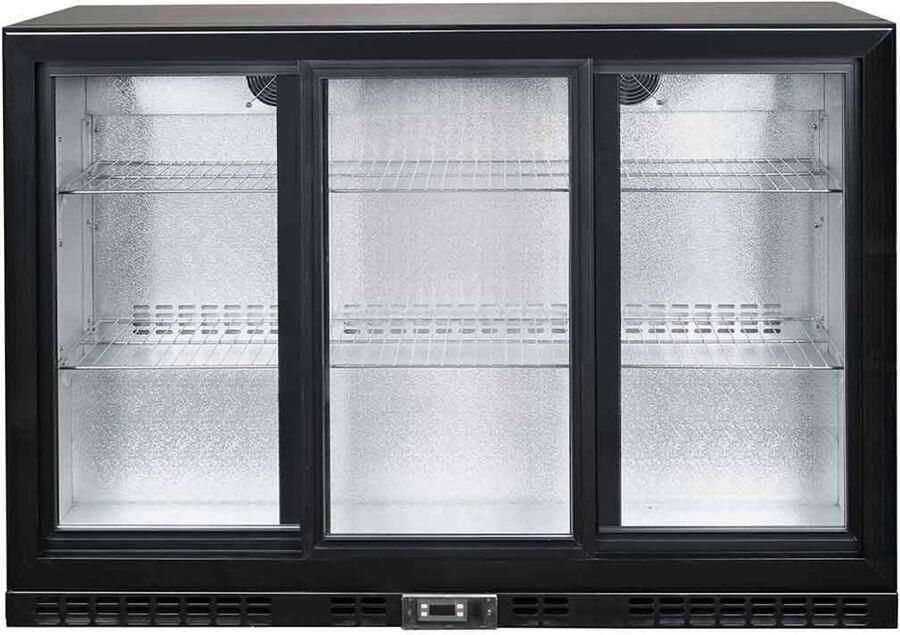 HCB Professionele Horeca Barkoelkast Glasdeur koelkast met glazen schuifdeur Koeling met glazen deur Flessenkoelkast Drankenkoelkast klein Bier koelkast 52x135x84 cm (DxBxH) 70 kg Frigo 7925