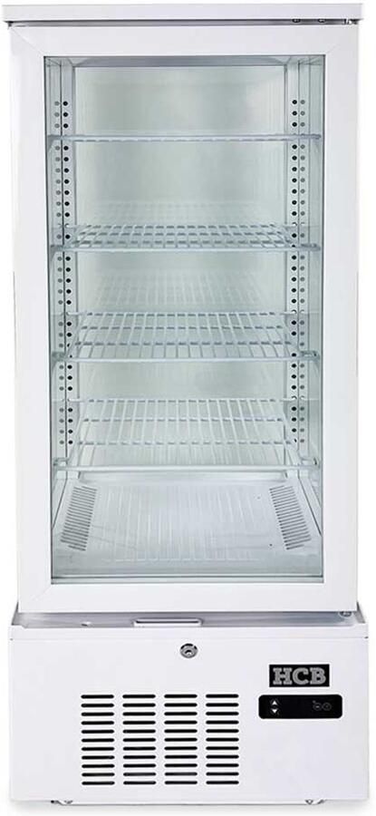 HCB Professionele Horeca Gebaksvitrine 92 liter wit 230V Koelvitrine 39.8x43.4x115.4 cm (DxBxH) 48 kg 8813