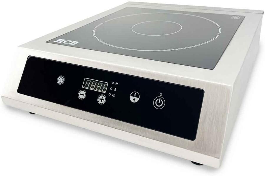 HCB Professionele Horeca Inductie kookplaat 3 5 kW 230V Elektrische RVS INOX kookplaat 42.5x33x10.5 cm (DxBxH) 5.20 kg 9203 - Foto 2