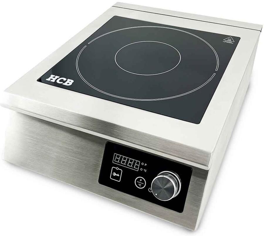 HCB Professionele Horeca Inductie kookplaat 5 kW 400V Elektrische RVS INOX kookplaat 52.5x40.2x18.2 cm (DxBxH) 10.30 kg 9202 - Foto 2
