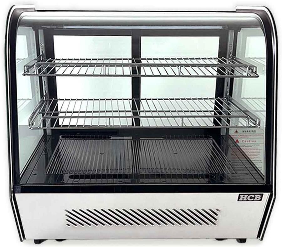 HCB Professionele Horeca Luxe koelvitrine 120 liter 230V RVS INOX Gebaksvitrine 57x70x68.5 cm (DxBxH) 66 kg 3545
