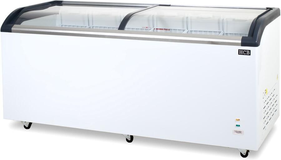 HCB Professionele Horeca vriezer Vrieskist met glazen schuifdeksel 545 liter 230V Diepvries koffer 68x181x85 cm (DxBxH) 30 kg 1430