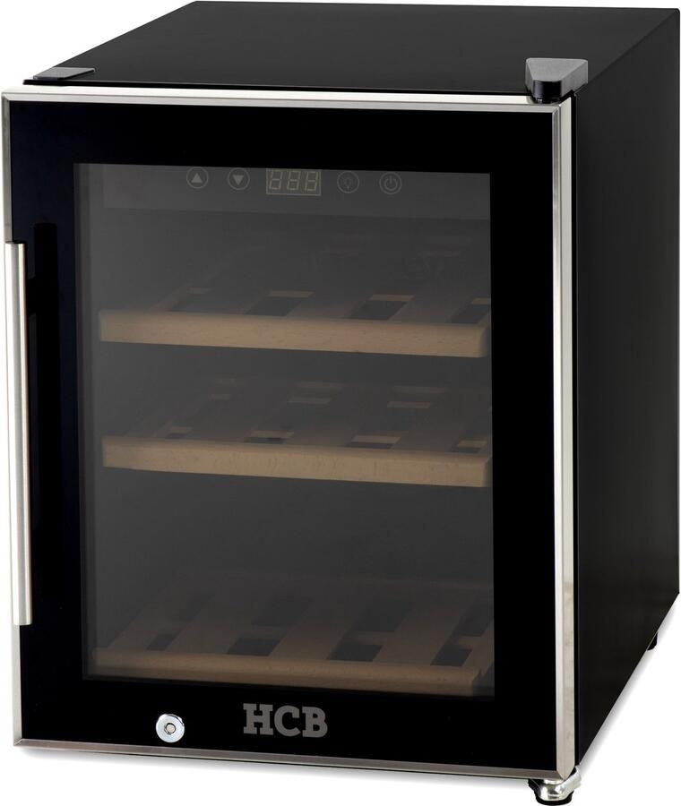 HCB Professionele luxe Wijnkoelkast voor 12 flessen Wijnklimaatkast met houten lades Vrijstaand wijn koelkast Klimaatkast Wijnkast Wijnfrigo koeler 22.3 kg Frigo 6808 - Foto 2