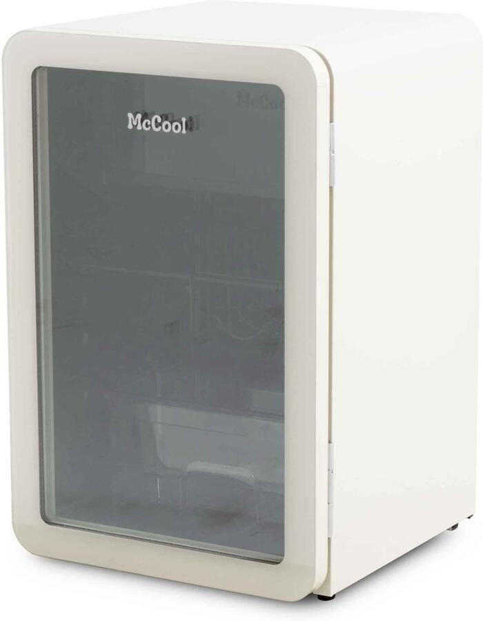 HCB Retro Glasdeur koelkast met vriesvak Tafelmodel drankkoelkast met glazen deur 112 liter flessenkoelkast vrijstaand 36 kg Frigo 3447