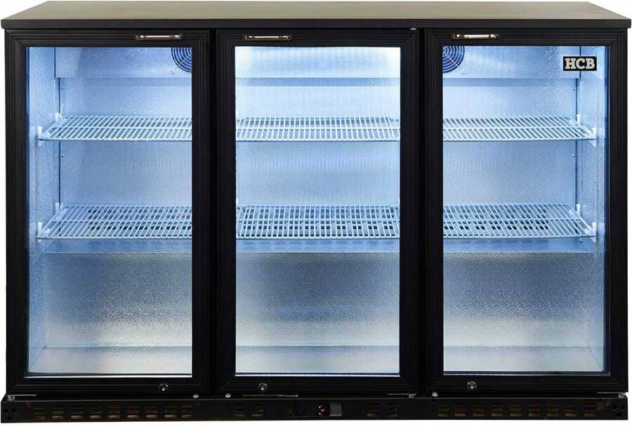 hcb Professionele Horeca Barkoelkast Glasdeur koelkast 337 liter 135 cm Koeling met glazen deur Flessenkoelkast Drankenkoelkast klein Bier koelkast
