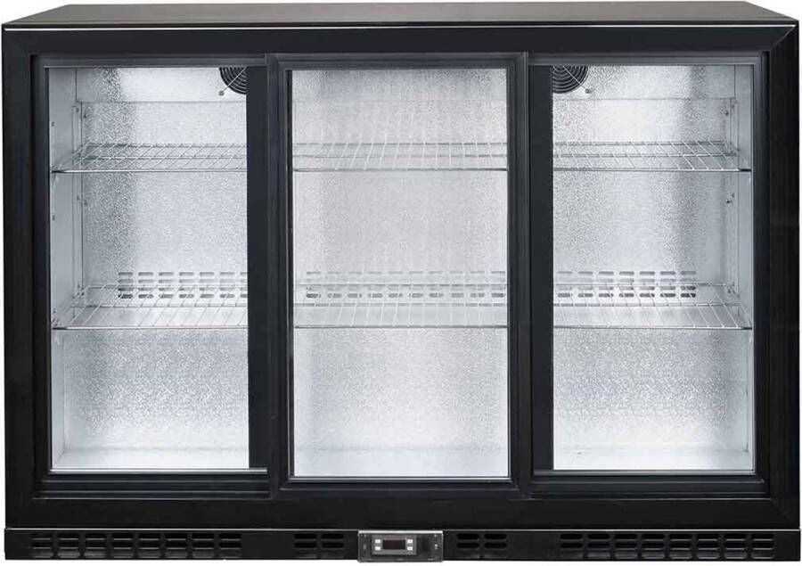 HCB Professionele Horeca Barkoelkast Glasdeur koelkast met glazen schuifdeur Koeling met glazen deur Flessenkoelkast Drankenkoelkast klein Bier koelkast 135x52x90 cm (BxDxH) 70 kg Frigo 7925