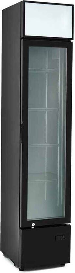 HCB Professionele Horeca Glasdeur koelkast 1 deur 160 liter 230V Koeling met glazen deur Flessenkoelkast Drankenkoelkast 39.5x49x188.5 cm (BxDxH) 73 kg Frigo 7948