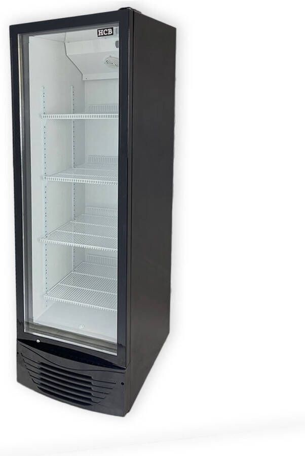 HCB Professionele Horeca Glasdeur koelkast 1 deur 350 liter 230V Koeling met glazen deur Flessenkoelkast Drankenkoelkast 59.5x62x191.5 cm (BxDxH) 76 kg Frigo 7945