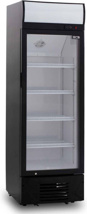HCB Professionele Horeca Glasdeur koelkast 278 liter 230V Koeling met glazen deur Flessenkoelkast Drankenkoelkast 60.5x59.2x189.5 cm (DxBxH) 60 kg Frigo 5509