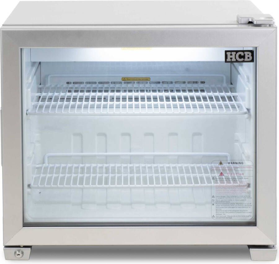 HCB Professionele Horeca Glasdeur koelkast 55 liter 230V Zuinige koeling met glazen deur Flessenkoelkast Drankenkoelkast 62x53x55 cm (BxDxH) 35 kg Frigo 7652