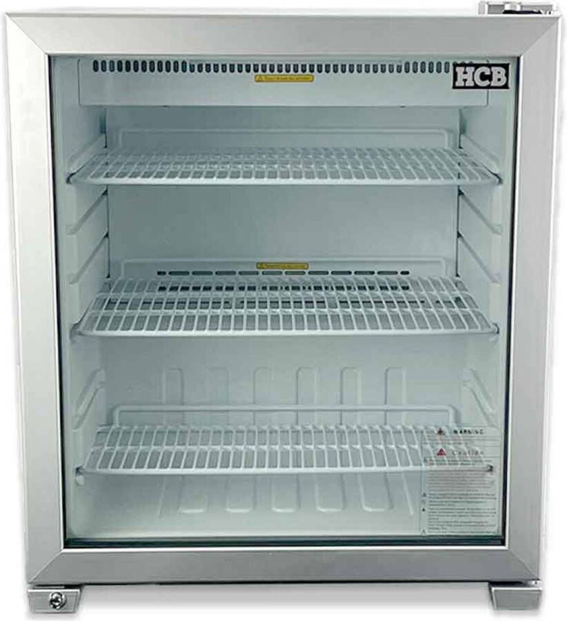 HCB Professionele Horeca Glasdeur koelkast 90 liter 230V Zuinige koeling met glazen deur Flessenkoelkast Drankenkoelkast 53x62x72 cm (DxBxH) 41 kg Frigo 7653 - Foto 2