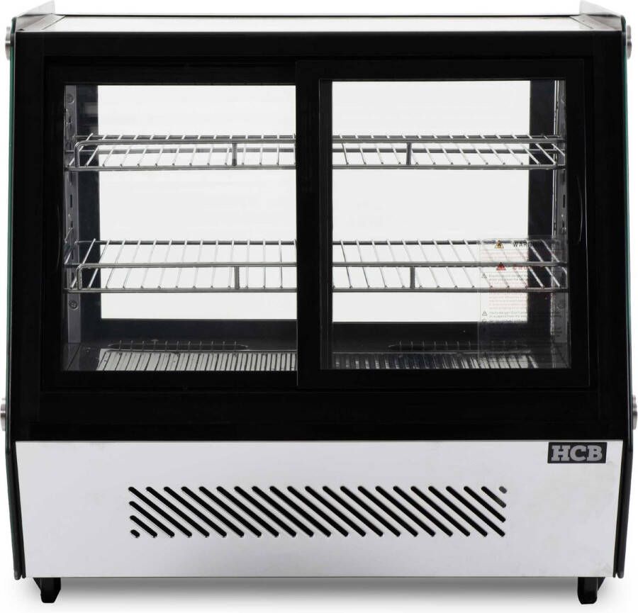 HCB Professionele Horeca Luxe koelvitrine 125 liter 230V RVS INOX Gebaksvitrine 70x57x68.5 cm (BxDxH) 54 kg 3534