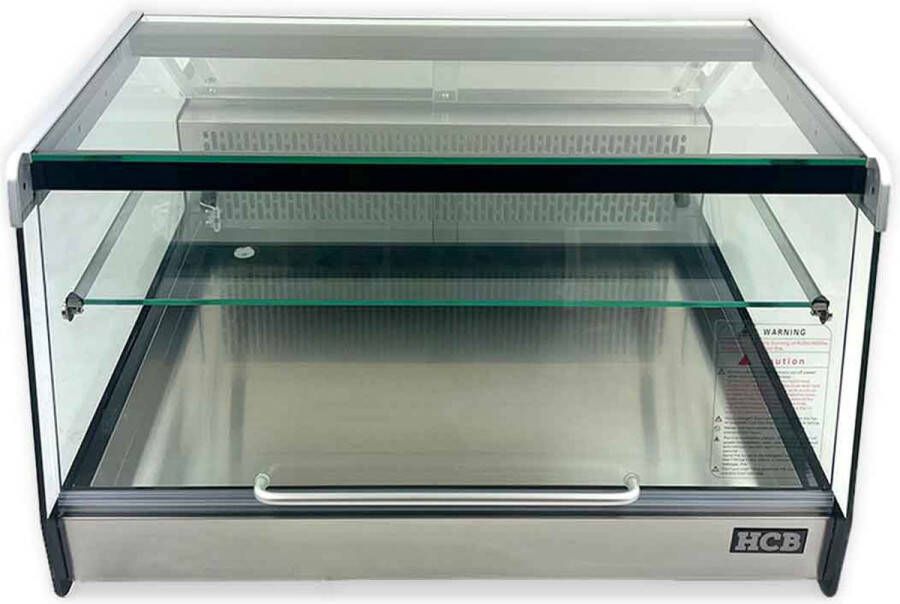HCB Professionele Horeca Opzet koelvitrine 118 liter 230V RVS INOX Gebaksvitrine 69x88x40 cm (BxDxH) 42 kg 3615