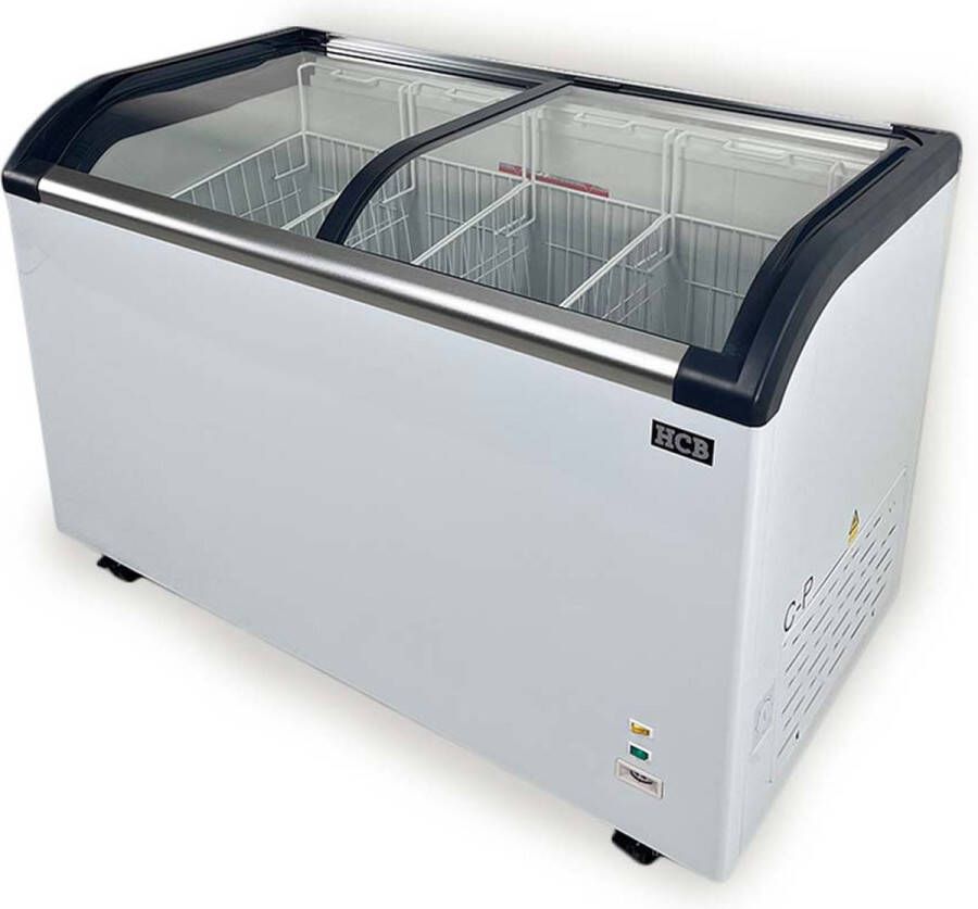 HCB Professionele Horeca vriezer Vrieskist met glazen schuifdeksel 355 liter 230V Diepvries koffer 68x127x85 cm (DxBxH) 67 kg 8468