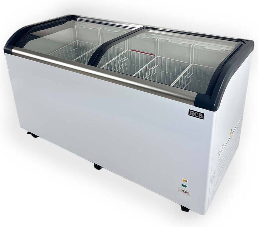 HCB Professionele Horeca vriezer Vrieskist met glazen schuifdeksel 455 liter 230V Diepvries koffer 68x153x85 cm (DxBxH) 77 kg 8472 - Foto 3