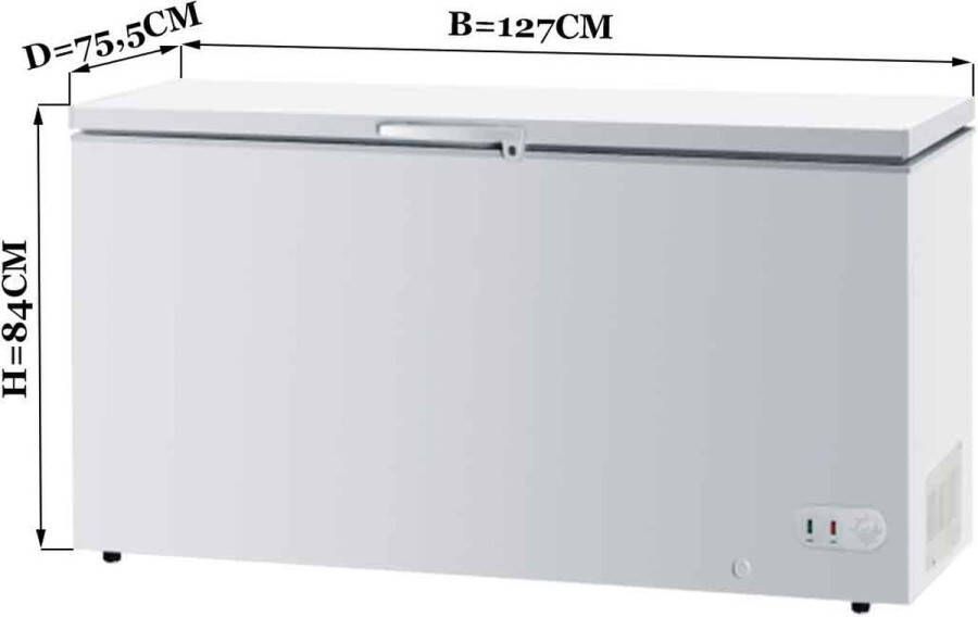 HCB Professionele Horeca vriezer Vrieskist met klapdeksel 358 liter 230V Diepvries koffer 75.5x127x84 cm (DxBxH) 46 kg 1432