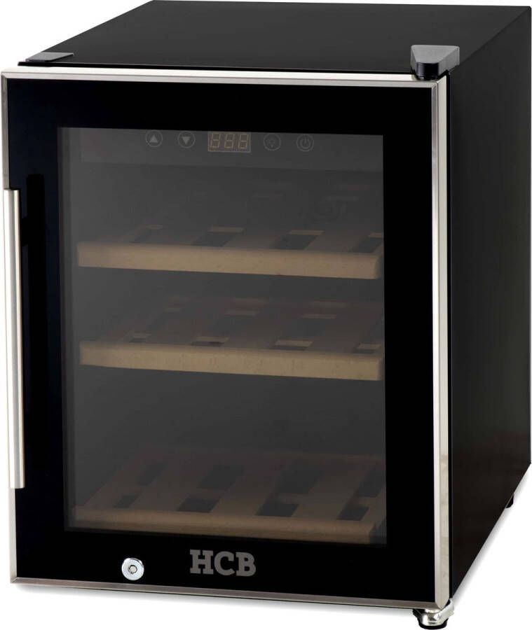 HCB Professionele luxe Wijnkoelkast voor 12 flessen Wijnklimaatkast met houten lades Vrijstaand wijn koelkast Klimaatkast Wijnkast Wijnfrigo koeler 22.3 kg Frigo 6808