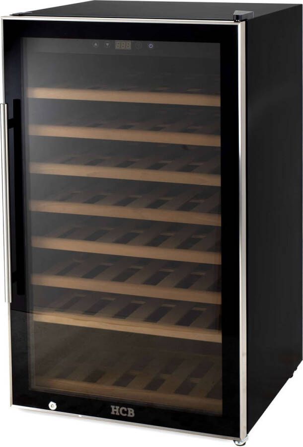 HCB Professionele luxe Wijnkoelkast voor 75 flessen Wijnklimaatkast met houten lades Vrijstaand wijn koelkast Klimaatkast Wijnkast Wijnfrigo koeler 52 kg Frigo 6816