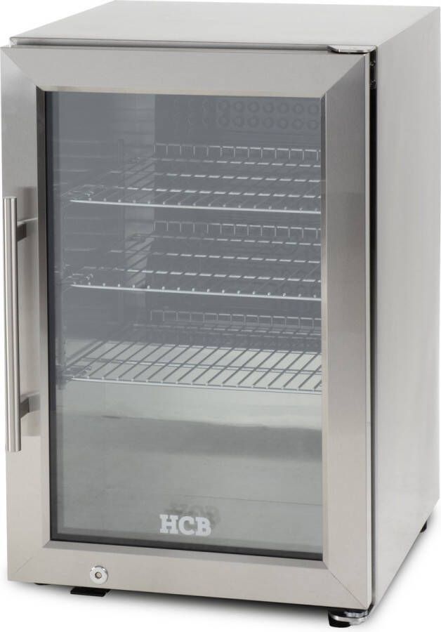 HCB RVS INOX Outdoor Backbar Barkoeling Glazen klapdeuren 63 liter 43 cm 230V 29 kg 6823