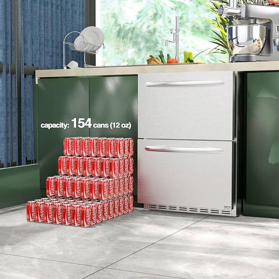 HCK Outdoor Lade Wijnkoelkast DBC-145 2 laden 45 flessen 39 dB 0-22°C Black Friday Cyber Monday Kerstcadeau 2024 deal promotie