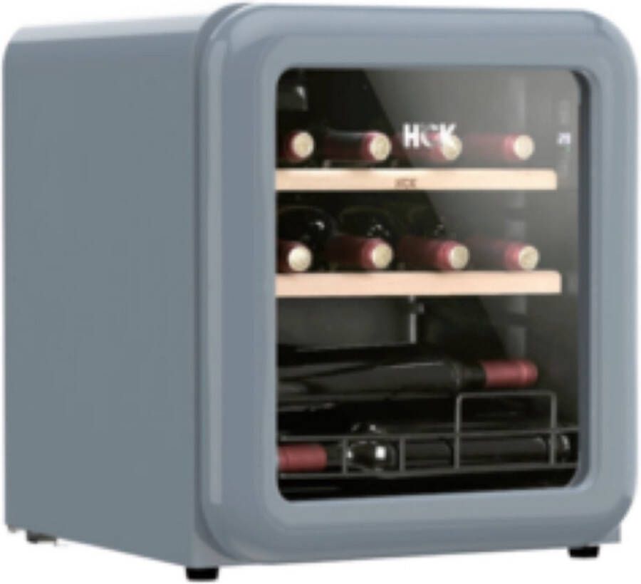 HCK Retro Mini Wijnkoelkast SC-46R-S 14 Flessen Wabi Sabi Grijs 39 dB - Foto 2