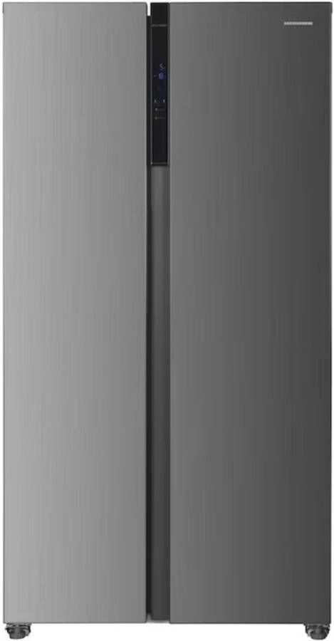 Heinner HSBS-HM532NFXE Amerikaanse Side-by-side Koelkast Full No Frost 532 liter 39 dB LED Touch Display Compressor Inverter Eco Stand Superkoelen en Supervriezen 5 Jaar Garantie Antraciet