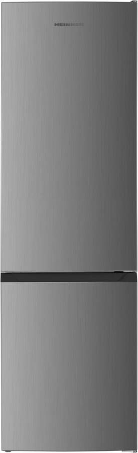 Heinner HC-HM262XE++ Koel-vriescombinatie RVS 262 L – Vrijstaand – Instelbare Thermostaat – LED-verlichting met Deuralarm – Omkeerbare Deur – 5 Jaar Garantie
