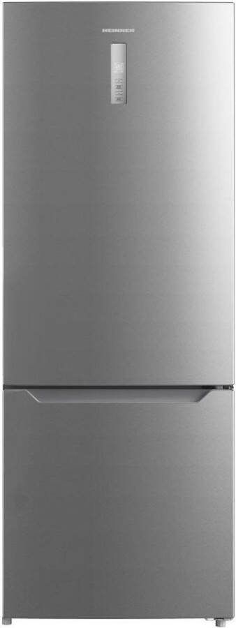 Heinner HCNF-M435INVHXE++ Koel-vriescombinatie RVS 435 L – No Frost – Vrijstaand – LED-display met Supervriezen & Superkoelen – Omkeerbare Deuren – 5 Jaar Garantie