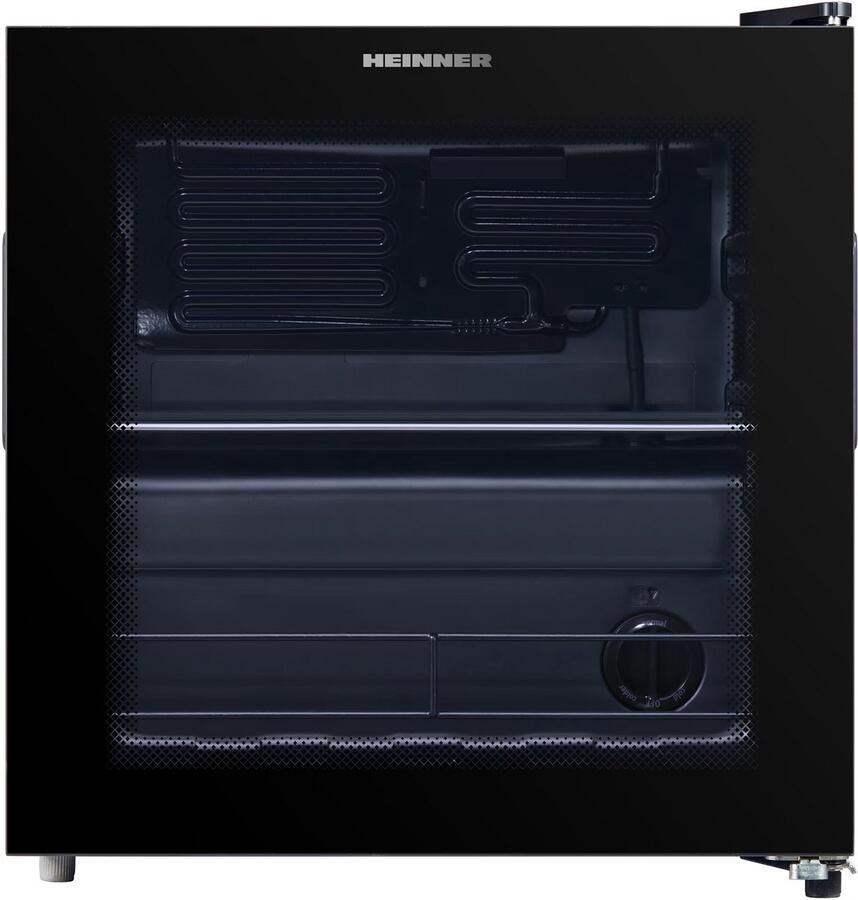 Heinner HBC-M44BKE Drankkoeler met Glazen Deur 44 L – Mechanische Bediening – Omkeerbare Deur – Zwart – 5 Jaar Garantie