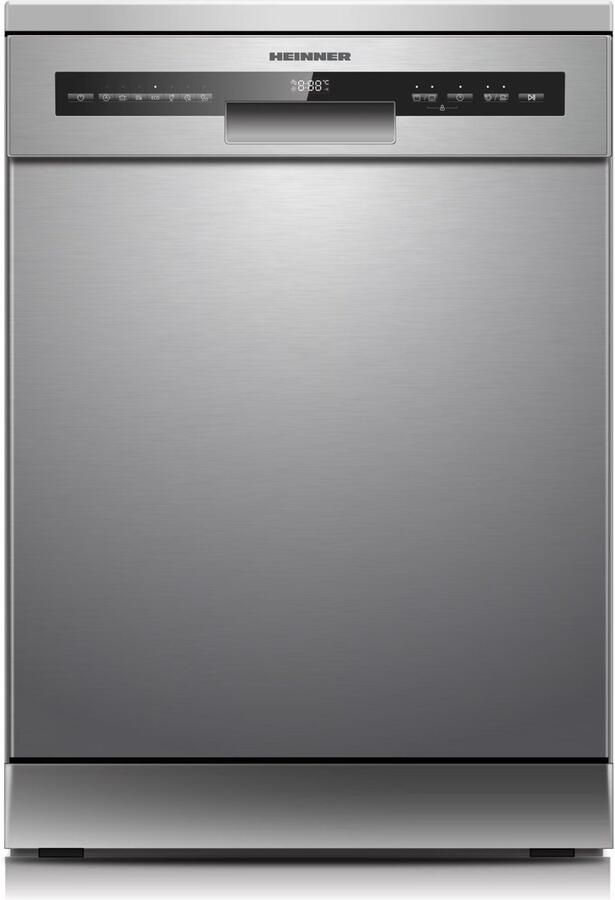 Heinner HDW-FSM60714AXD+++ Vrijstaand Vaatwasser – 14 Couverts – Digitaal Display – 7 Wasprogramma s met Smart Auto Programma – Dual Zone – Automatische Deuropening – 5 Jaar Garantie