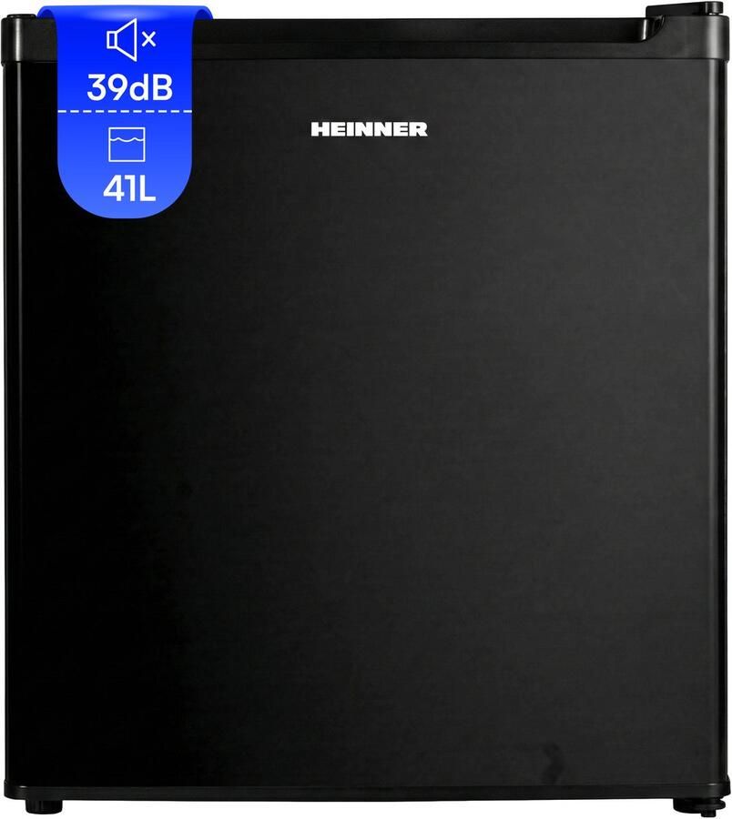 Heinner HMB-HM41BK Barmodel Koelkast – Minibar 41 liter – Energieklasse E – Omkeerbare deur Mechanische Thermostaat – 5 Jaar Garantie – Zwart
