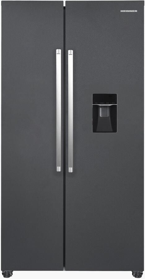Heinner HSBS-HM529NFINVDGWDE++ American Side-by-Side Koelkast met Waterdispenser 529 L – Total No Frost – Inverter Compressor – Super Freeze – Open-deur Alarm – Vingerafdrukbestendige Afwerking – Antracietgrijs – 5 Jaar Garantie - Foto 2