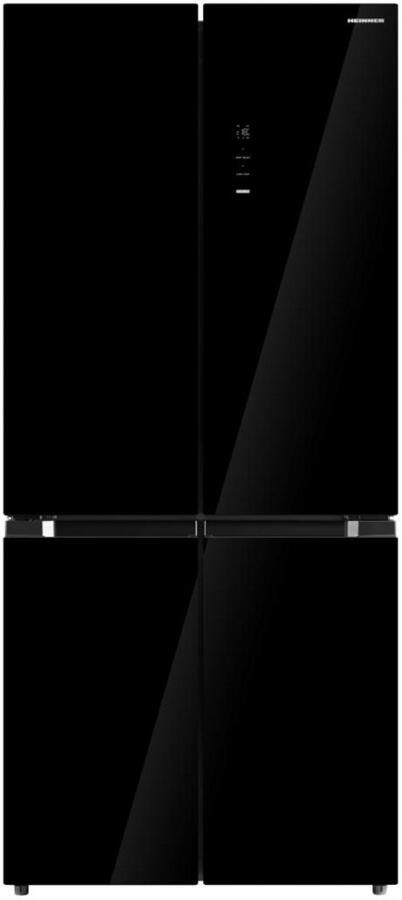 Heinner HSBS-M515MDINVHGBKE++ American Side-by-Side Koelkast 515 L – No Frost – Inverter – Super Freezing – InoxCool-technologie – Zwart Glas – 5 Jaar Garantie