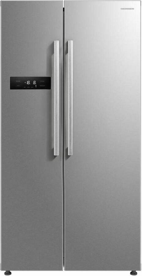 Heinner HSBS-M548NFINVXE++ American Side-by-Side Koelkast – 548 L – Total No Frost – Inverter Compressor – Energieklasse E – Touchbediening – Super Cooling – Super Freeze – Holiday-functie – Open-deur Alarm – RVS – 5 Jaar Garantie