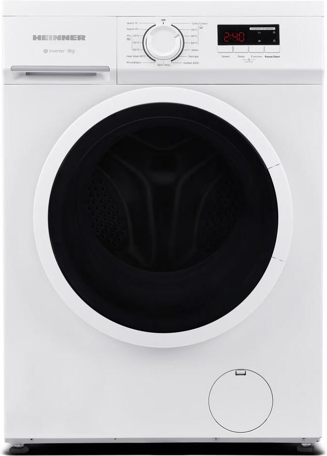 Heinner HWM-M8014SMA+++ Slanke Wasmachine 8 kg – 1400 tpm – Inverter Motor – Digitaal Display – 90° Hygiëneprogramma – 15 min Snelprogramma – Wit – 5 Jaar Garantie - Foto 2